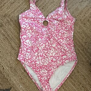 Lilly Pulitzer Pink and White Swimsuit